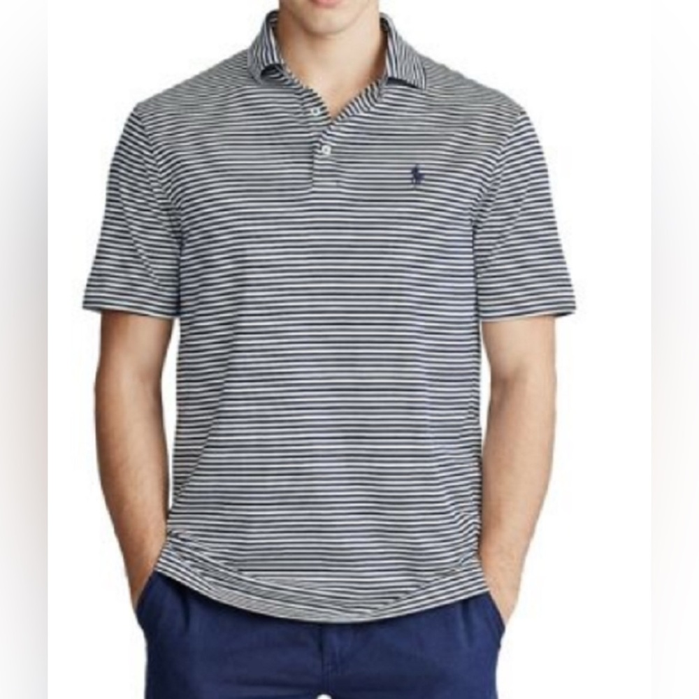 Polo Ralph Lauren Classic Fit Soft Cotton Striped Polo French Navy/White…